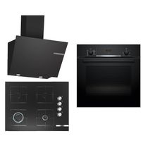 Bosch HBF534EB3T - POP7C6O12O - DWK66Pj60T Siyah 3'lü Ankastre Set