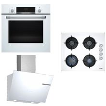Bosch HBF534EW3T - POP6C2O10O - DWK66PJ20T Lux Beyaz 3'lü Ankastre Set