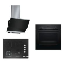 Bosch HIF534EB0T - POP7C6O12O - DWK065G60T Siyah Ankastre Set