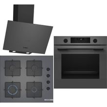 Bosch HUA736EN0T - POP6C9P30O - DWK64PJ70T Gri 3'lü Ankastre Set