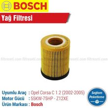 Bosch Opel Corsa C 1.2 16V. 2002-2005 Yağ Filtresi