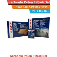 Bosch VW Passat B7 1.4 TSI Benzinli 2011-2014 Hava Yağ Karbonlu Polen Filtre Bakım Seti