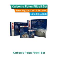 Bosch VW Polo 1.4 TDI Dizel 2005-2010 Hava Yağ Yakıt Karbonlu Polen Filtre Bakım Seti