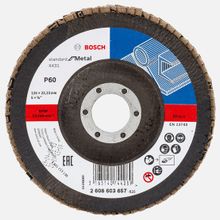 Bosch X431 125 mm 60 Kum Standard Seri Metal için Alüminyum Oksit Flap Zımpara Diski