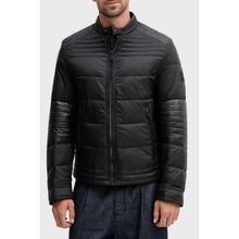 Boss 50543624 001 - Siyah Kapitoneli Regular Fit Dik Yaka Fermuarlı Erkek Mont