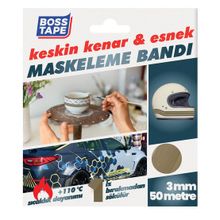 Boss Tape 3x50 mm Keskin Kenar Bükülebilir Maskeleme Bandı