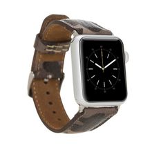 Bouletta 42-44-45 mm Kamuflaj Bej Apple Watch Uyumlu Deri Kordon
