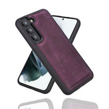 Bouletta CZ7 Mor Samsung Galaxy S22 Uyumlu Deri Arka Kapak