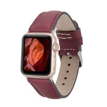 Bouletta Fl6 42-44-45 mm Bordo Apple Watch Uyumlu Deri Kordon