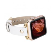 Bouletta FRG F3 38-40-41 mm Beyaz Apple Watch Uyumlu Deri Kordon