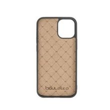 Bouletta RST2EF Taba Apple iPhone 12 Uyumlu Deri Arka Kapak