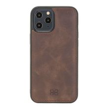 Bouletta TN03 Apple iPhone 12 Pro Max Uyumlu Deri Koyu Kahve Cep Telefonu Arka Kapak
