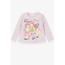 Breeze Bej Melanj 1.5-5 Yaş Uzun Kollu Dostluk Temalı Kız Çocuk T-shirt