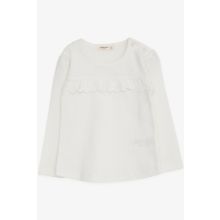 Breeze Ekru 1-4 Yaş Uzun Kollu Güpürlü Kız Çocuk T-shirt
