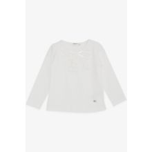 Breeze Ekru 6 Ay-8 Yaş Uzun Kollu Güpürlü Fiyonklu Kız Bebek T-shirt