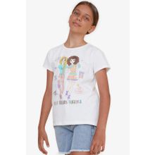 Breeze Ekru 8-12 Yaş Dostluk Temalı Kız Çocuk T-shirt