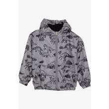Breeze Erkek Çocuk Yağmurluk Güçlü Dinozorlar Desenli 1-6 Yaş, Füme Melanj