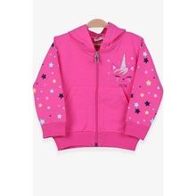 Breeze Kız Çocuk Hırka Kolları Desenli Baskılı 1-4 Yaş, Pembe