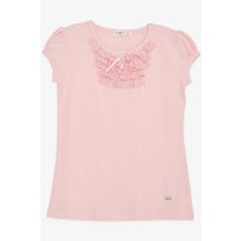 Breeze Pembe 9 Ay-8 Yaş Güpürlü Kız Çocuk T-shirt