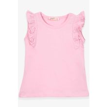 Breeze Pudra 3-7 Yaş Kolları Fırfırlı Kız Çocuk T-shirt