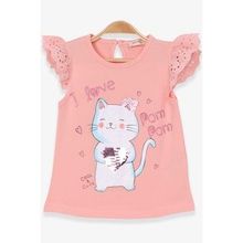 Breeze Somon 1-4 Yaş Kedicik Baskılı Kız Çocuk T-shirt
