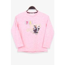 Breeze Somon Melanj 8-14 Yaş Uzun Kollu Baskılı Taşlı Kız Çocuk T-shirt