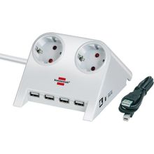 Brennenstuhl 4 USB 2.0 2.100 mAh 2 Soketli Beyaz Masaüstü Uzatma Priz