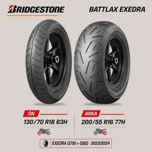 Bridgestone Battlax Exedra G709 130/70 R18 63H - G852 200/55 R16 77H Goldwing Ön Arka Motosiklet Lastik Takımı (2023/2024)