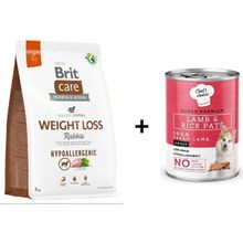 Brit Care Hypo-Allergenic Tavşan Etli Dengeleyici Yetişkin Köpek Maması 3 kg +Chefs Choice Kuzulu Pirinçli Ezme 400 gr Yetişkin Köpek Konseve Maması