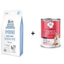 Brit Care Tahılsız Mini Adult Hassas Geyikli 2 kg Köpek Maması + Chefs Choice Kuzulu Pirinçli Ezme 400 gr Yetişkin Köpek Konseve Maması