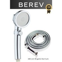 Brk 150 - 190 cm Duş Başlığı Krom3 Sprey Ayarı Açık/kapalı Durak Anahtarı Uzayan Duş Spiral Hortumu