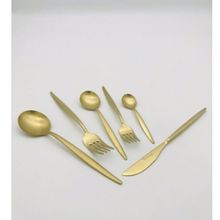Brondoff Lizbon 36 Parça Mat Titanyum Gold Çatal Kaşık Bıçak Seti