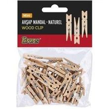 Brons BR-909 24'lü Naturel Mini Ahşap Mandal
