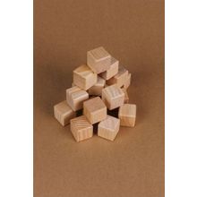Brons BR-918 Naturel 42 Adet Ahşap Küp Blok