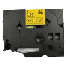 Brother P-Touch TZE-FX621 Sarı Üzerine Siyah Esnek 9 mm 8 mt Muadil Etiket
