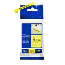 Brother P-Touch TZE-S621 Sarı Üzerine Siyah Güçlü Yapışkanlı 9 mm 8 mt Muadil Etiket