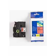 Brother TZE-461 36 mm x 8 mm Kırmızı Üzerine Siyah Laminasyonlu Etiket