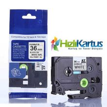 Brother Tze-fx261 36 mm Beyaz Üzeri Siyah Esnek Laminasyonlu Etiket