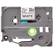 Brother TZE-S231 12 mm Beyaz Üzeri Siyah Güçlü Yapışkanlı Laminasyonlu Etiket