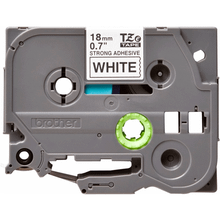 Brother TZE-S241 18 mm Beyaz Üzeri Siyah Güçlü Yapışkanlı Laminasyonlu Etiket