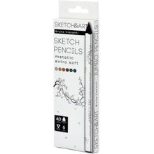 Bruno Visconti 30- 0118/03 Sketch Art 4 mm Grafit 6 Renk Pastel Profesyonel Kuru Boya Set