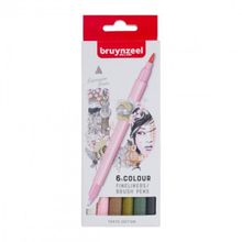 Bruynzeel 5789106 Tokyo Edition Fineliner Çift Taraflı Brushpen 6 Renk N:60325106 Kalem Seti