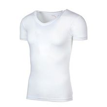 BSM 41603 Beyaz Modal V Yaka Kısa Kol Erkek Body