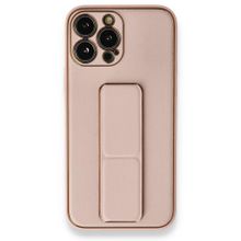 BSSM Coco Deri Standlı Kapak - Pembe iPhone 13 Pro Kılıf