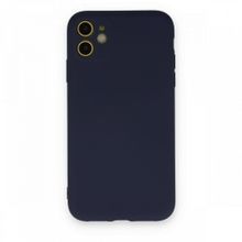 BSSM iPhone 11 Nano İçi Kadife Silikon Lacivert Kılıf