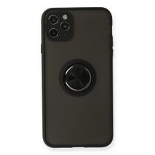 BSSM iPhone 11 Pro Montreal Yüzüklü Silikon Kapak Siyah Kılıf