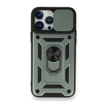 BSSM iPhone 13 Pro Pars Lens Yüzüklü Silikon Yeşil Kılıf