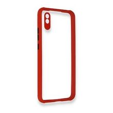 BSSM Miami Şeffaf Silikon - Kırmızı Xiaomi Redmi 9A Kılıf