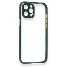 BSSM Miami Şeffaf Silikon - Koyu Yeşil iPhone 12 Pro Max Kılıf