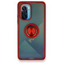 BSSM Montreal Yüzüklü Silikon Kapak - Kırmızı Xiaomi Redmi K40 Kılıf